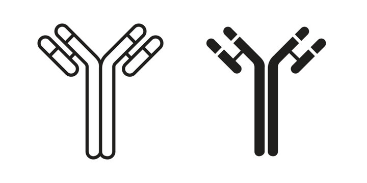 Antibody icons in trendy linear style vector. Vector illustration