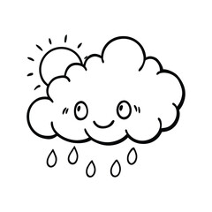 Cloud line art, Cute cloud line art, sky