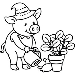 Pig kids coloring page 
