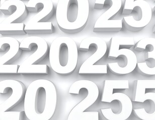 White numbers on white background