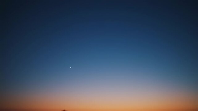 Dusk Sky with Moon with Gradient Orange and Blue Colors Background.