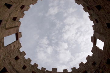 image taken from inside the tower of a castle