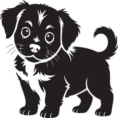 Cute black puppy dog illustration vector graphics for pet lovers and animal design enthusiasts art print