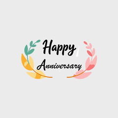 Obraz premium 10CA Anniversary Graphic-Celebration with Floral Wreath-Festive Anniversary Design-Anniversary Card Artwork-Watercolor Style Anniversary Image