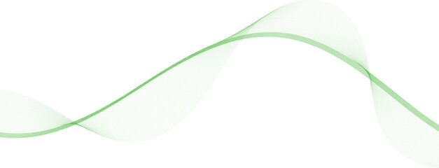 Abstract background, wavy abstract green lines in wave shape, data flow concept, white background and green wave