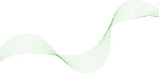 Abstract background, wavy abstract green lines in wave shape, data flow concept, white background 