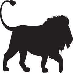 Lion silhouette vector graphic wild animal king of beasts african wildlife majestic predator design element