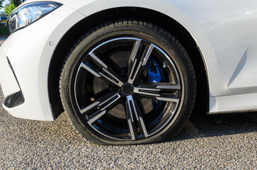 Flat Tire White Car Front