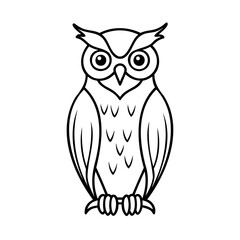 Owl with large eyes detailed feather markings on a bird animal