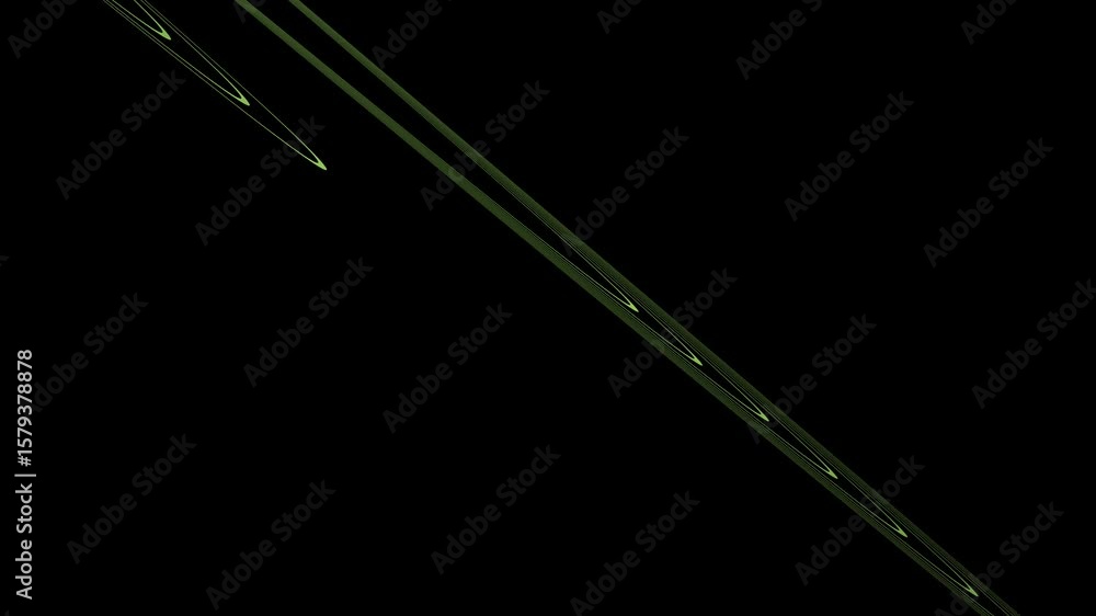 Aufkleber abstract green lines evolving on black: dynamic motion graphics background