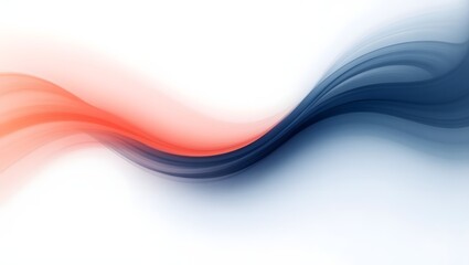Fototapeta premium Abstract flowing waves of red and blue merging into a white background