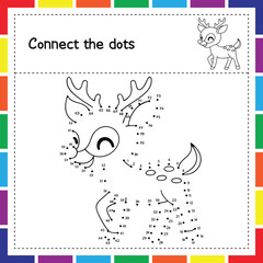 Cute Animal Connect the Dots Worksheet for Kids, Fun Dot to Dot Animal Activity Pages