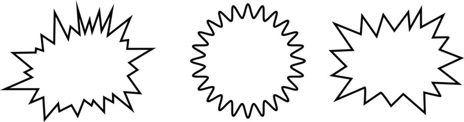 Art & Illcomic speech bubbles set on transparent background.Comic explosion speech icon set.Set of different scribble speech bubbles isolated.Retro empty comic speech bubbles set with black hustration