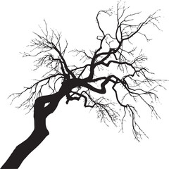Black and white tree silhouette vector illustration for graphic design and artistic compositions use case
