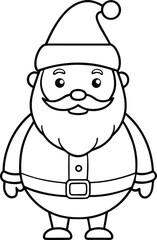 Santa Claus Coloring Page Vector Illustration