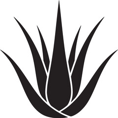 Aloe vera plant silhouette vector graphic design for health and beauty products and botanical illustration