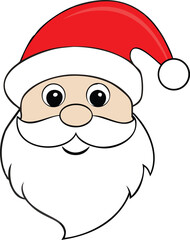 Cute Santa Claus Face Cartoon Vector