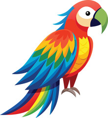 Obraz premium Vibrant Colorful Macaw Parrot Illustration, Tropical Bird Design, Exotic Avian Artwork