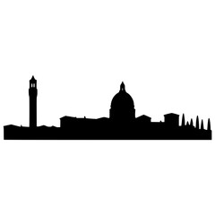 Florence skyline silhouette with duomo dome and giotto�s bell tower, vector illustration