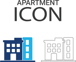 Apartment Line art icon. A collection of kitchen, bedroom, bathroom, and more. Vector illustration. Easily changes to any color.