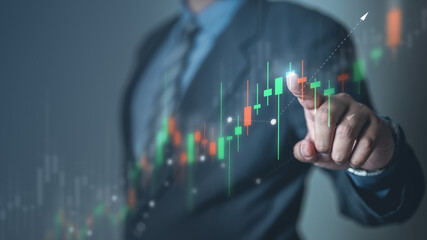 Stock market investment. Trade graph analysis. Economy chart. Trader stock exchange. Stock market graph. Finance investment.