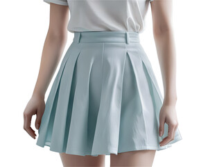 Beautiful girl in short skirt waist part close up