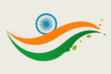 Obraz premium india flag with reflection