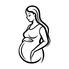 pregnant woman abstract icon a delicate abstract vector art