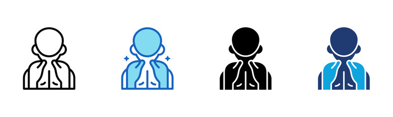 Nape Massage icon Multi Style Vector Illustration