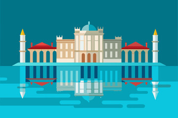 vector illustration of castle