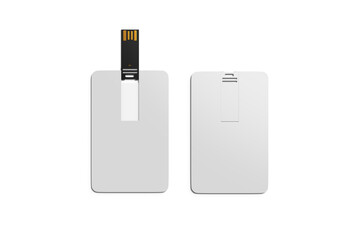 Flat Lay View of Flash Drive Card, 3d Illustration