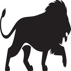 Lion silhouette vector illustration for logo design and branding needs, animal graphic design element