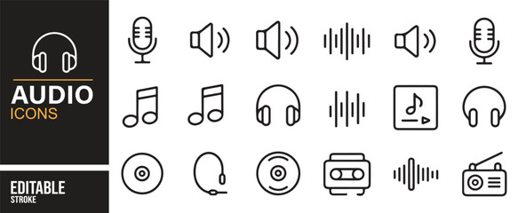High-Quality Audio and Music Icons for Digital Projects