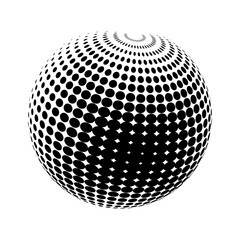 Contemporary set of halftone rounded 3d figures