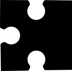 Puzzle pieces icon.Sleek black puzzle piece icon, perfect for websites, apps, or presentations needing a connection or solution theme. Simple, modern design ideal for minimalist projects.