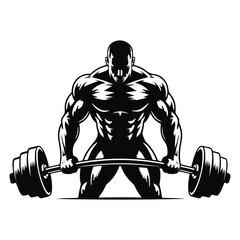 Gym Bodybuilder Silhouette Vector Illustration Design