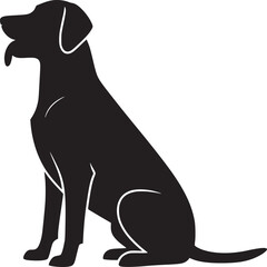 Obraz premium Black labrador retriever dog silhouette vector illustration pet animal mammal canine breed domestic doggy style