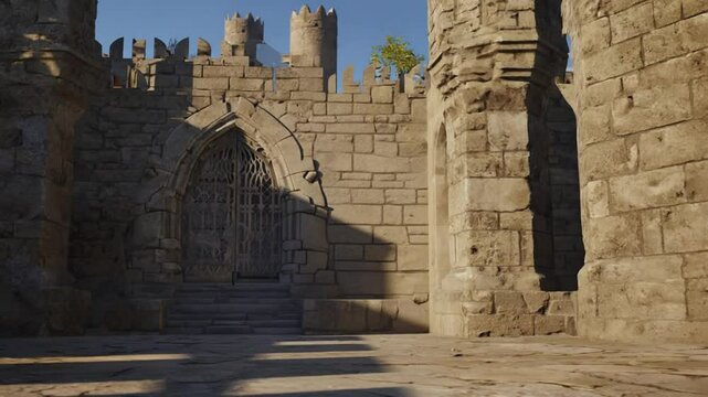 Templar soldier in a castle.