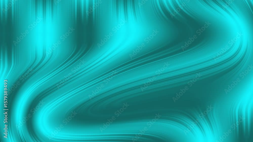 Poster abstract turquoise fluid motion background - dynamic swirls and curves