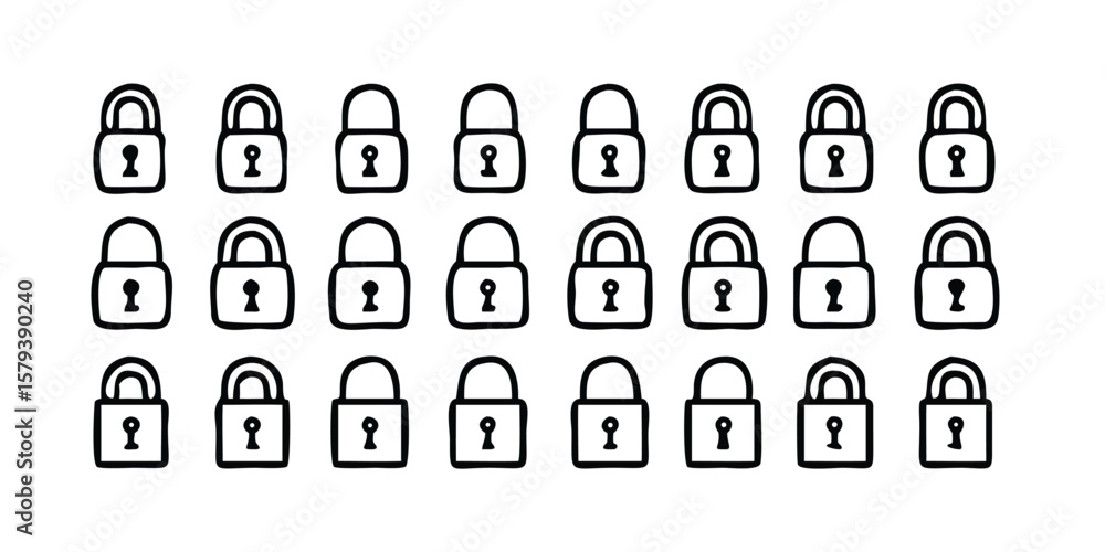 Fototapete comprehensive logout icon set 15 variations in line style for user interface design on transparent b