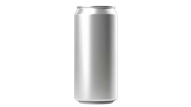 Shiny beverage container presents a clean, modern design ideal for product mockups and showcasing canned drinks on a transparent background.