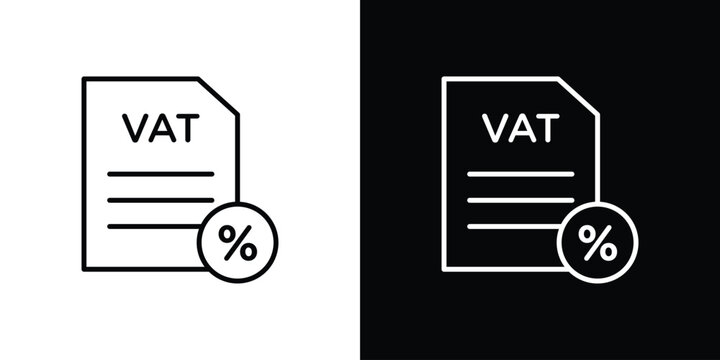 Value added tax VAT icon in outline and solid vector sign for web
