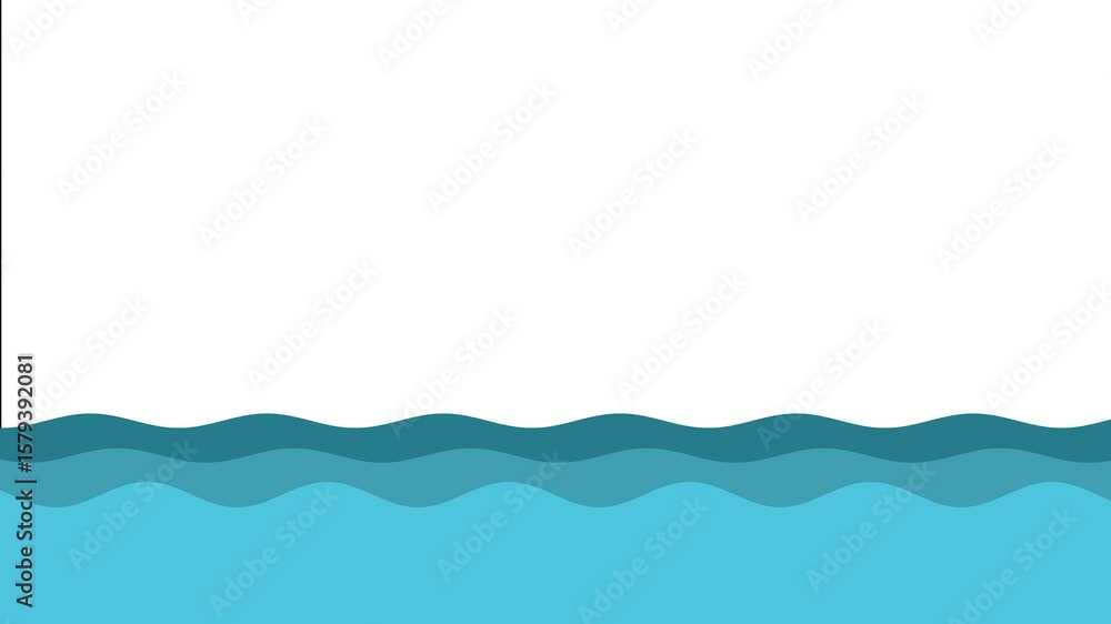 Poster animated ocean waves background loop - seamless motion graphics