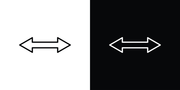 Two side icon in outline and solid vector sign for web
