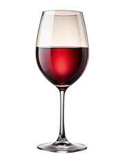Red wine glass still life photography against black background drink beverage on transparent background