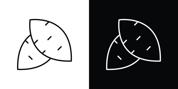 Sweet potato icon in outline and solid vector sign for web