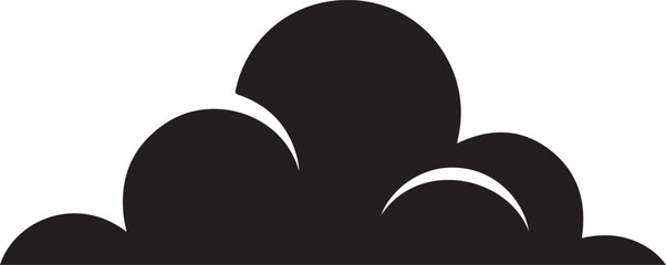Simple black cloud illustration on white provides weather concept and design element for weather reports or meteorological forecasts.
