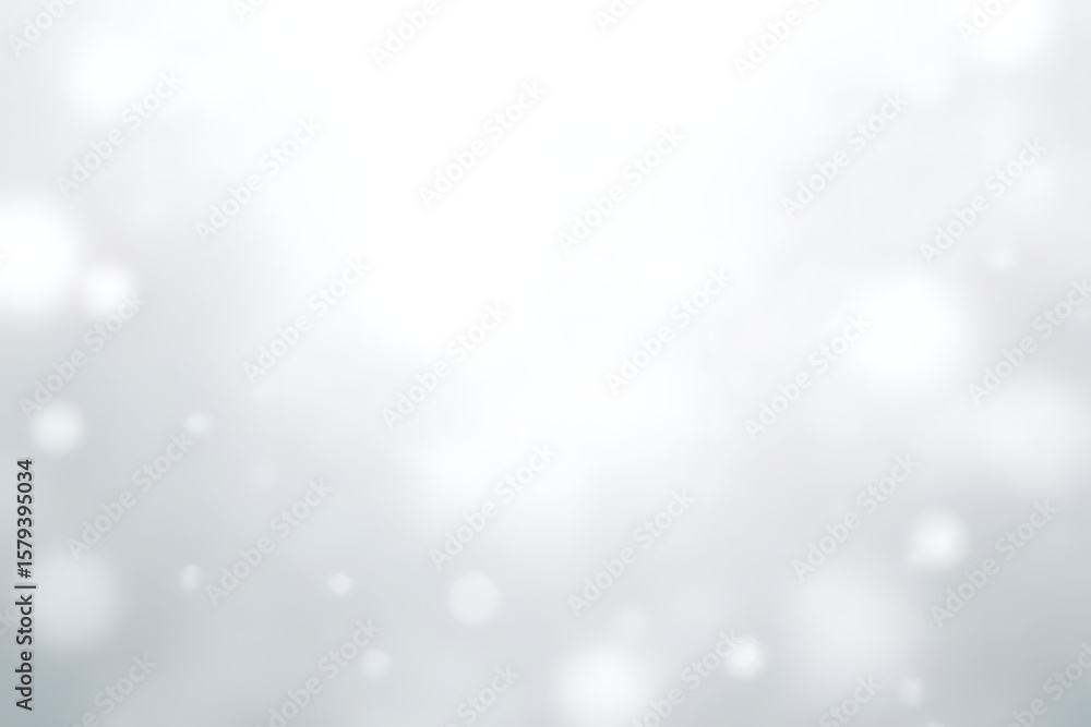 Poster blurred white and gray background with bokeh effect featuring soft gradients and light spots for des