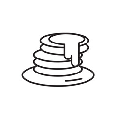 Pancakes icon, pancakes with syrup Symbol Outline icon Transparent background