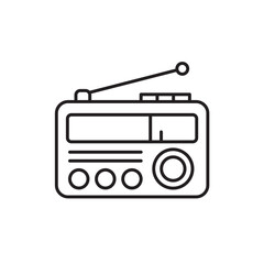 Radio icon, broadcast Symbol Outline icon Transparent background